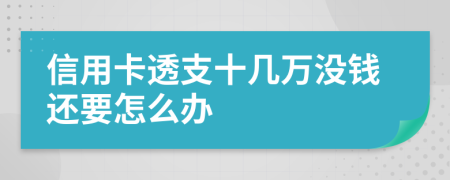 信用卡透支十几万没钱还要怎么办