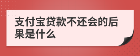 支付宝贷款不还会的后果是什么