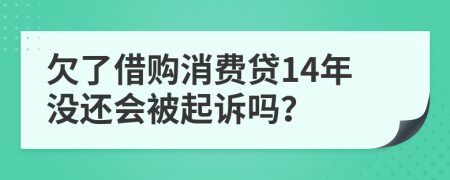 欠了借购消费贷14年没还会被起诉吗？