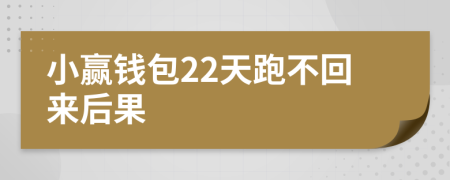 小赢钱包22天跑不回来后果