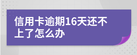 信用卡逾期16天还不上了怎么办