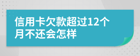 信用卡欠款超过12个月不还会怎样