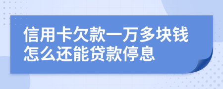 信用卡欠款一万多块钱怎么还能贷款停息