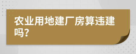 农业用地建厂房算违建吗？