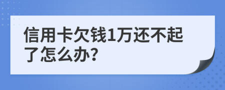 信用卡欠钱1万还不起了怎么办？
