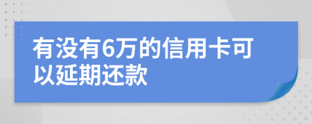 有没有6万的信用卡可以延期还款