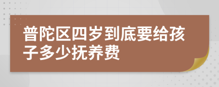 普陀区四岁到底要给孩子多少抚养费