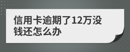 信用卡逾期了12万没钱还怎么办