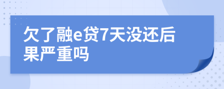 欠了融e贷7天没还后果严重吗