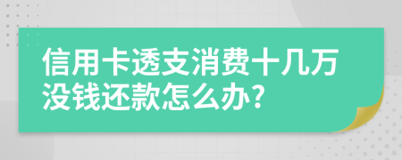 信用卡透支消费十几万没钱还款怎么办?