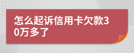 怎么起诉信用卡欠款30万多了