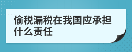 偷税漏税在我国应承担什么责任