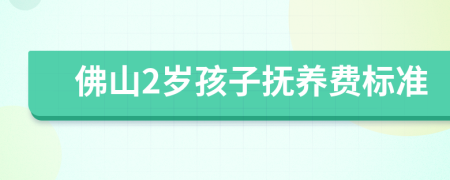 佛山2岁孩子抚养费标准