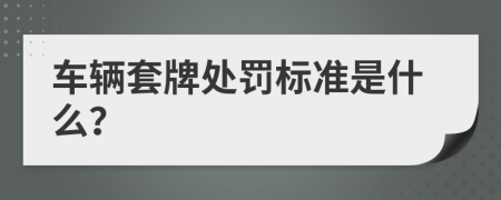 车辆套牌处罚标准是什么？
