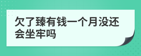 欠了臻有钱一个月没还会坐牢吗