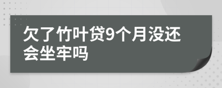 欠了竹叶贷9个月没还会坐牢吗