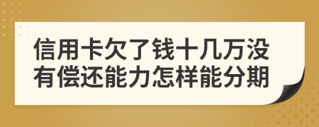 信用卡欠了钱十几万没有偿还能力怎样能分期