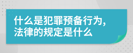 什么是犯罪预备行为,法律的规定是什么