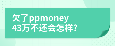欠了ppmoney 43万不还会怎样?
