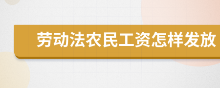 劳动法农民工资怎样发放