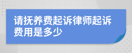 请抚养费起诉律师起诉费用是多少