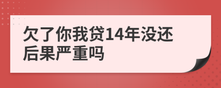 欠了你我贷14年没还后果严重吗