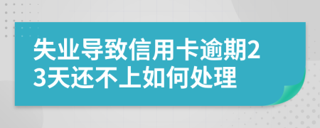 失业导致信用卡逾期23天还不上如何处理