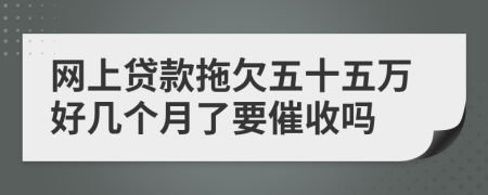 网上贷款拖欠五十五万好几个月了要催收吗