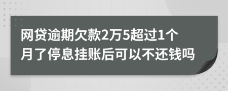 网贷逾期欠款2万5超过1个月了停息挂账后可以不还钱吗
