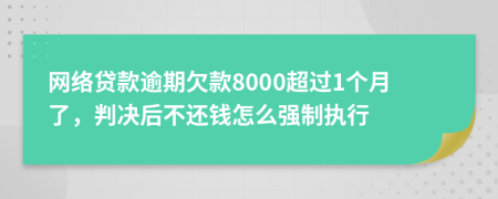 网络贷款逾期欠款8000超过1个月了，判决后不还钱怎么强制执行