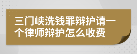 三门峡洗钱罪辩护请一个律师辩护怎么收费