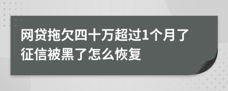 网贷拖欠四十万超过1个月了征信被黑了怎么恢复