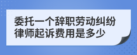 委托一个辞职劳动纠纷律师起诉费用是多少