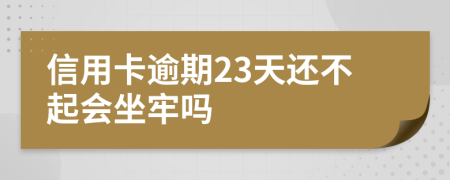 信用卡逾期23天还不起会坐牢吗