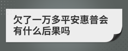 欠了一万多平安惠普会有什么后果吗