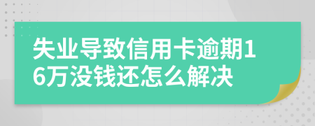 失业导致信用卡逾期16万没钱还怎么解决