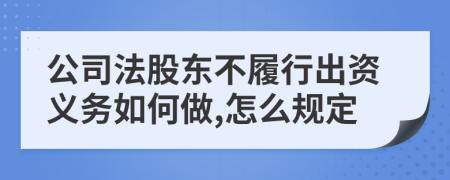 公司法股东不履行出资义务如何做,怎么规定