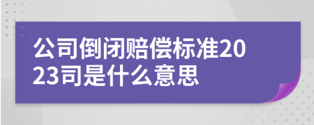 公司倒闭赔偿标准2023司是什么意思