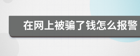 在网上被骗了钱怎么报警