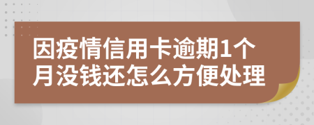 因疫情信用卡逾期1个月没钱还怎么方便处理