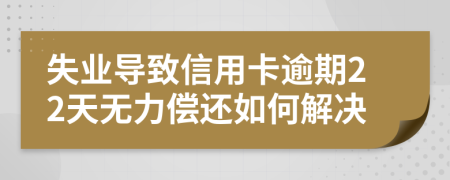 失业导致信用卡逾期22天无力偿还如何解决