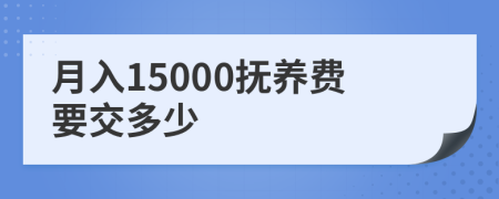 月入15000抚养费要交多少