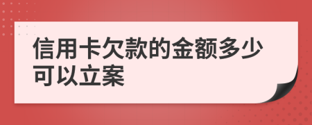 信用卡欠款的金额多少可以立案