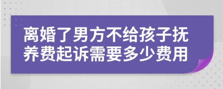 离婚了男方不给孩子抚养费起诉需要多少费用