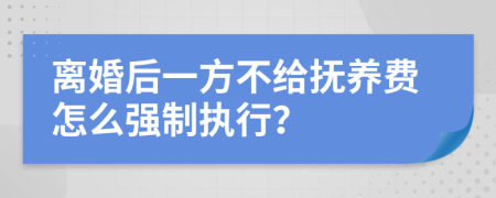 离婚后一方不给抚养费怎么强制执行？