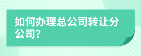 如何办理总公司转让分公司？