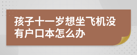 孩子十一岁想坐飞机没有户口本怎么办