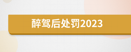 醉驾后处罚2023