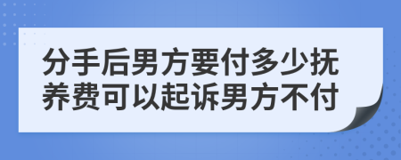 分手后男方要付多少抚养费可以起诉男方不付