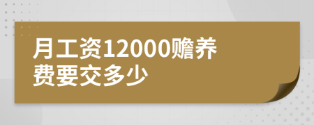 月工资12000赡养费要交多少